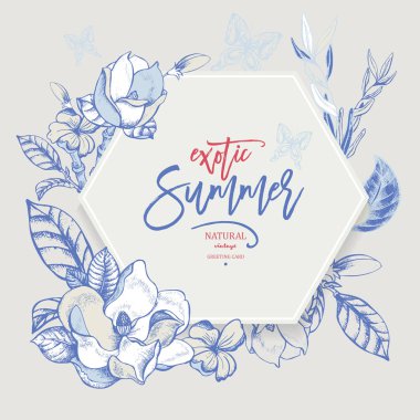 Vektör Manolya davet tebrik kartı