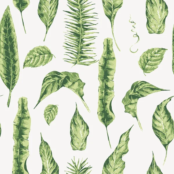 Tarjeta de plantilla vectorial de hojas tropicales verdes — Vector de stock