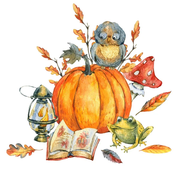 Aquarell Halloween-Party Illustration isoliert auf weißem Backgr — Stockfoto