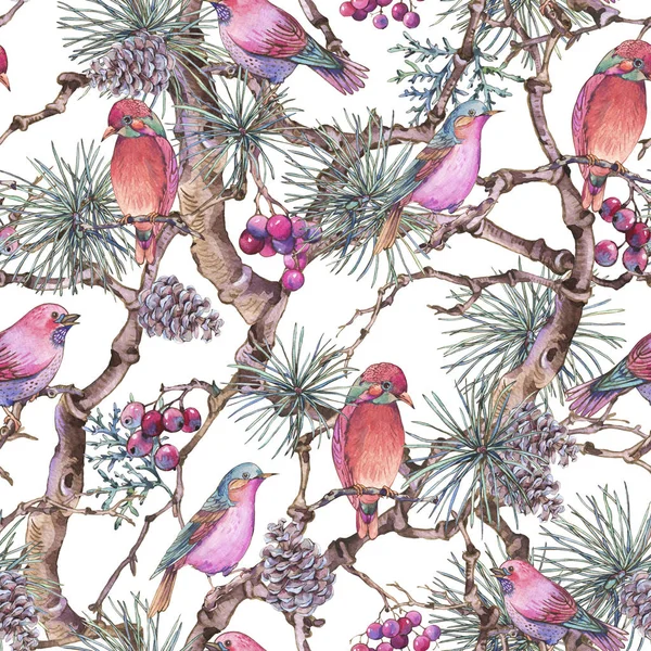 Karácsonyi Vintage virágos üdvözlés Seamless Pattern, új év december — Stock Fotó