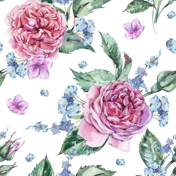 Classical Watercolor Vintage Floral Seamless Pattern — Stock Photo, Image
