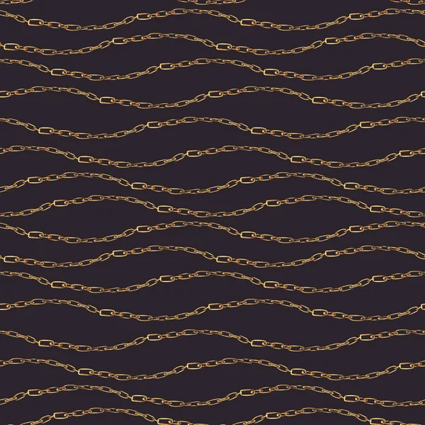 Aquarell Goldketten und Ringe nahtlose Muster, Mode Vinta — Stockfoto