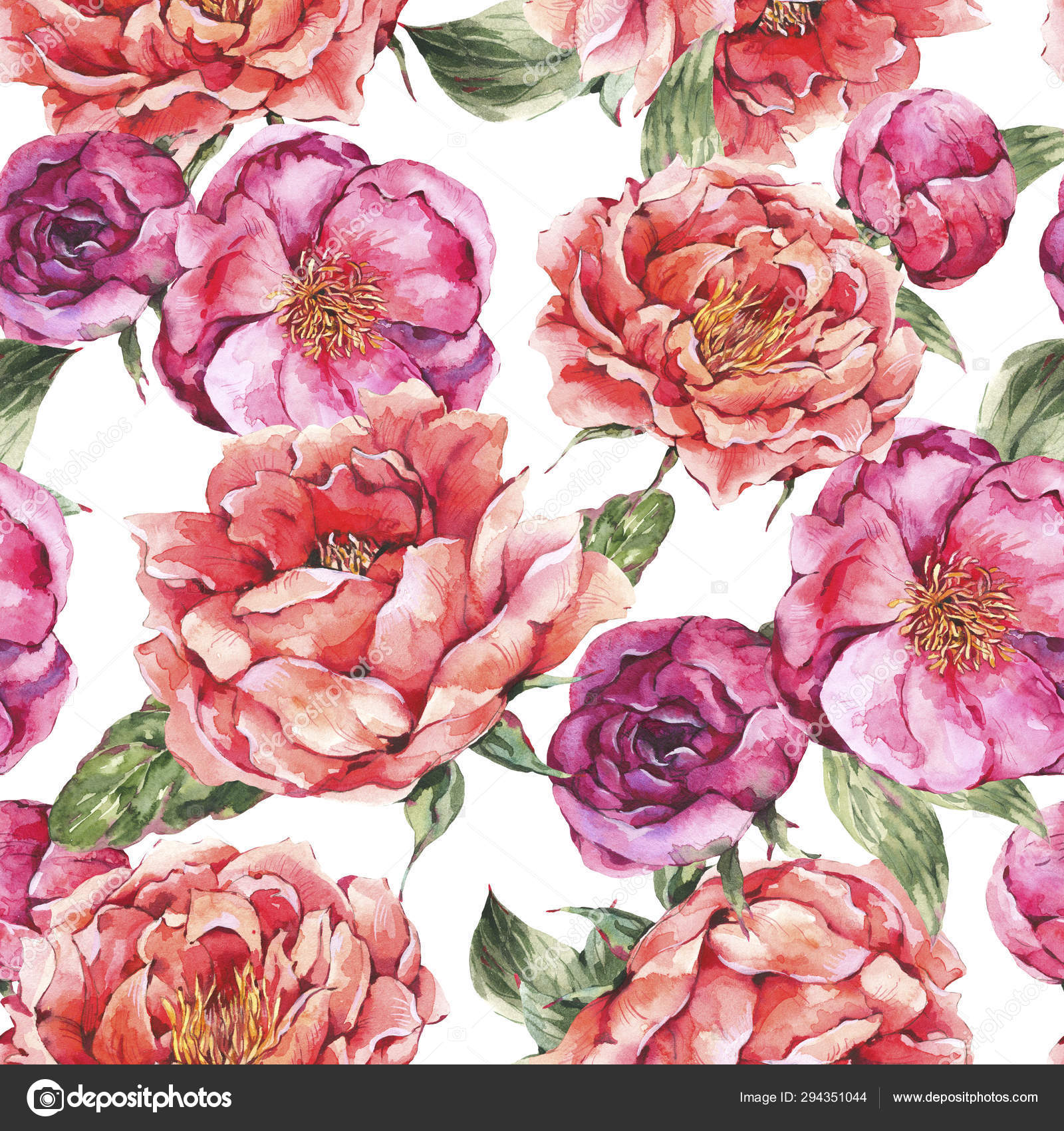 Vintage Watercolor Flower Pattern Best Flower Site