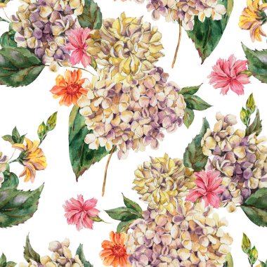 Çiçek desenli suluboya Çiçeksiz çiçek deseni