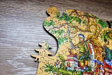 Sıradışı ve güzel resimler renkli malzeme. Farklı geometrik şekiller bu nesnelerin tutarlı fairytale resmini oluşturmanıza olanak sağlar.