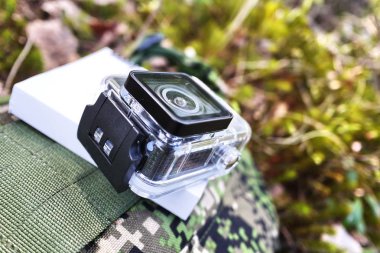 Video yakalamak için kamera. Araba seyahat, spor, Dalış, Bisiklet ve diğer yürüyüş için uygun