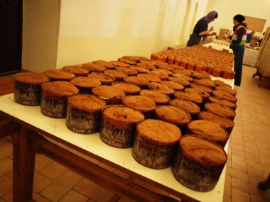 Kutlama, kek pişirme. Paskalya. Bahar geldi. Tanrım. Kapatmak - yukarıya, Ayrıntılar, mutfak manastırdaki