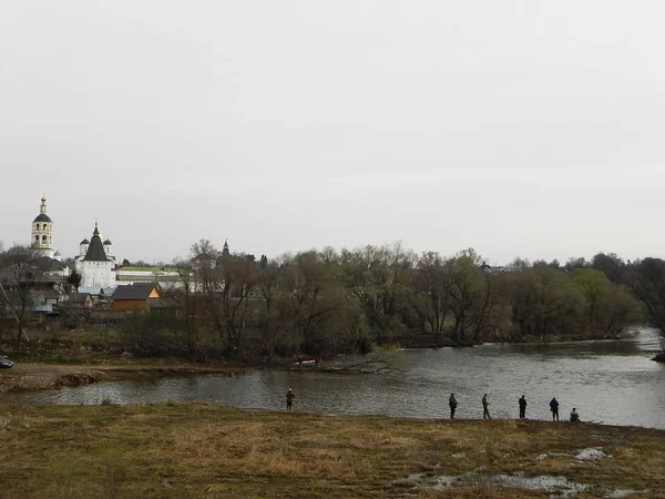 Монастир Святого Pafnutyev Боровський Калузька Обл Святе Місце Свято Великдень — стокове фото