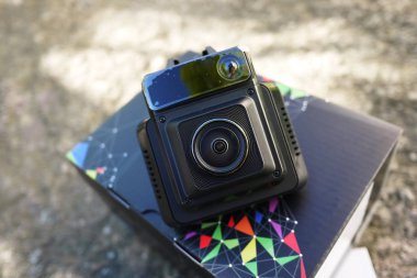 Araba video kamera görüntü. Araç sürüş sırasında trafik durumu kaydetmek için video kaydedici. Otomobil ve kamyon hem de kullanılabilir.