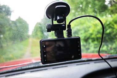 Araba video kamera görüntü. Araç sürüş sırasında trafik durumu kaydetmek için video kaydedici. Otomobil ve kamyon hem de kullanılabilir.