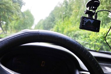 Araba video kamera görüntü. Araç sürüş sırasında trafik durumu kaydetmek için video kaydedici. Otomobil ve kamyon hem de kullanılabilir.