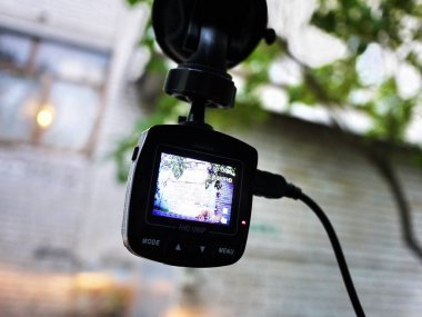 Araba video kamera görüntü. Araç sürüş sırasında trafik durumu kaydetmek için video kaydedici. Otomobil ve kamyon hem de kullanılabilir.