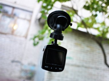 Araba video kamera görüntü. Araç sürüş sırasında trafik durumu kaydetmek için video kaydedici. Otomobil ve kamyon hem de kullanılabilir.