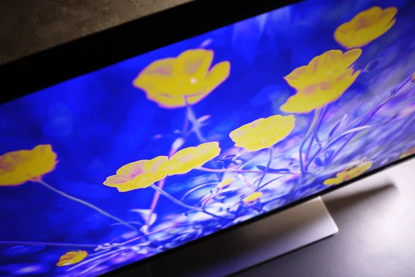 Lcd Ips Monitor Домашнего Компьютера Настольного Компьютера Персональным Компьютером Монитора — стоковое фото