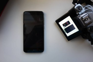 Cep telefonu ekran, ayrıntılar ve yakın çekim.