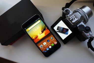 Cep telefonu ekran, ayrıntılar ve yakın çekim.