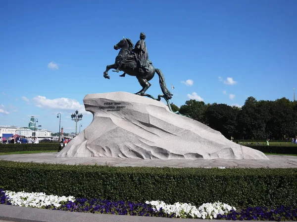 Das Bronzene Reiterdenkmal Heiliger Petersburg Die Meereshauptstadt Russlands Details Und — Stockfoto