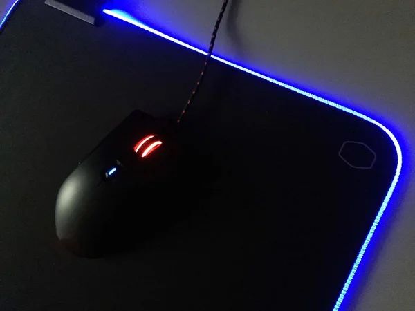 Computer mouse for gamers, can be used in games and on a personal computer. Details and close-up