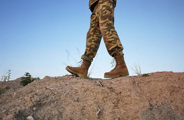 Military boots for men. Are used for equipment military and special forces.  Details and close-up