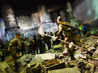 Berlin Muharebesi Müzesi. Nazi Almanyası 'nın başkentinin yakalanması için kanlı savaş. Detaylar ve yakın çekim.
