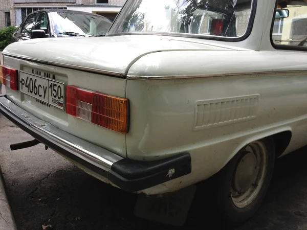 Auto Viejo Coche Está Hecho Urss Detalles Primer Plano — Foto de Stock