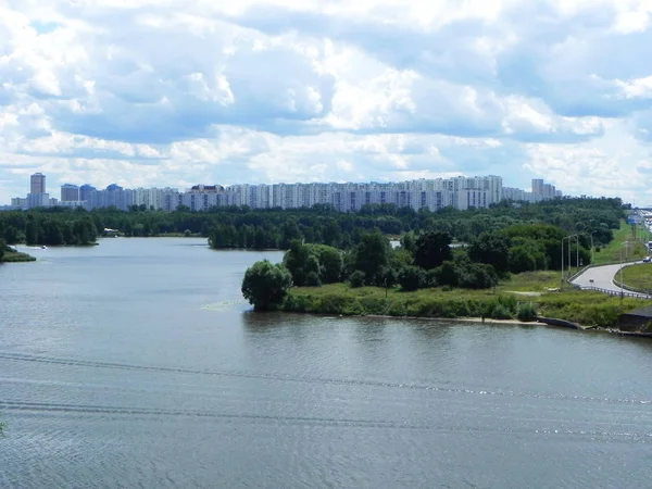 Rio Que Flui Cidade Rio Moscou Canal Moscou Detalhes Close — Fotografia de Stock