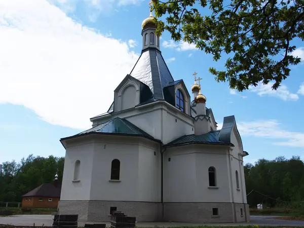 Kirken Vakkert Landskap Gammel Russisk Kirke Nær Den Vakre Naturen – stockfoto