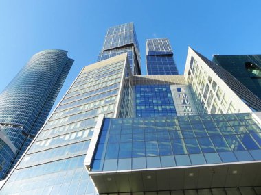 Moskova'daki gökdelenler. Ofis ve konut binalarının mimari kompleksi. 