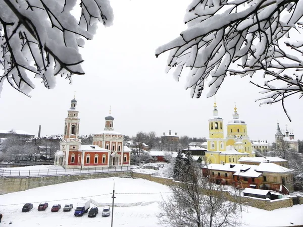 Iglesia Rusa Invierno Día Frío Hermoso Templo Detalles Primer Plano — Foto de Stock