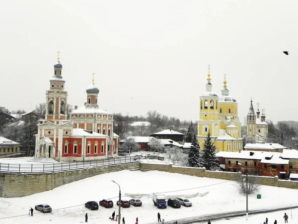 Iglesia Rusa Invierno Día Frío Hermoso Templo Detalles Primer Plano — Foto de Stock