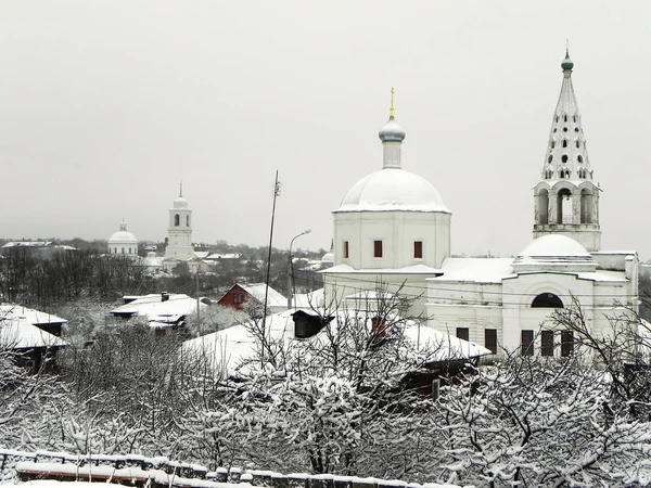 Iglesia Rusa Invierno Día Frío Hermoso Templo Detalles Primer Plano — Foto de Stock