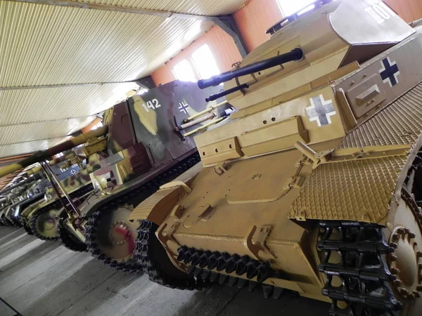 Museum Tanks Armored Weapons Museum Dedicated Military Equipment Technology Details — Stock Photo, Image