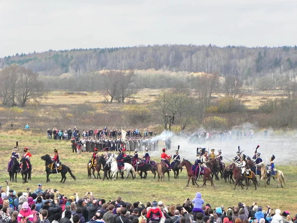 Rekonstruktion Der Schlacht Von Borodino Die Truppen Von 1812 Kämpfen — Stockfoto