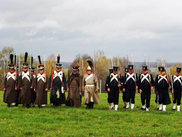 Truppenparade Der Alten Form Die Truppen Von 1812 Kämpfen Auf — Stockfoto