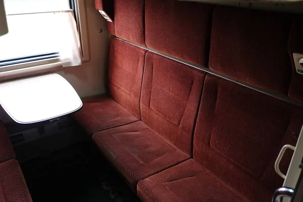 Vista Lugares Para Dormir Carro Compartimento Detalhes Close — Fotografia de Stock