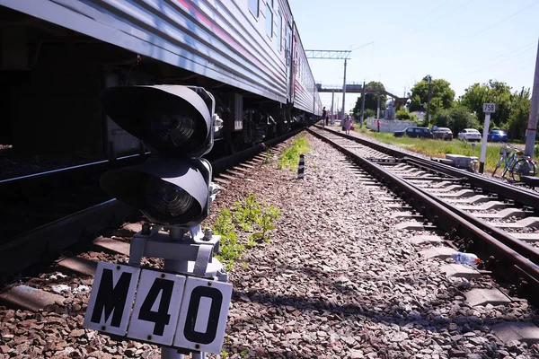 Details Und Nahaufnahme Der Eisenbahn — Stockfoto