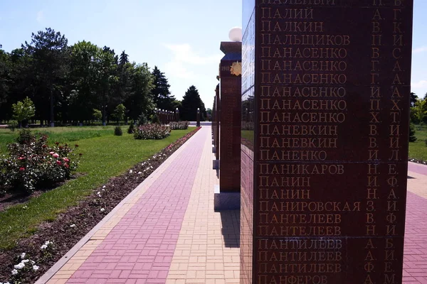 Monument Military Fallen War Photos Outdoors Sunny Weather — Stock Photo, Image