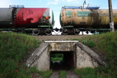 Yolcu treni demiryolu ile geçer