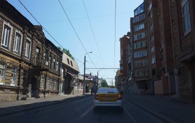 Sokaklar ve Rostov-on-don mimarisi. Ayrıntılar ve yakın çekim.