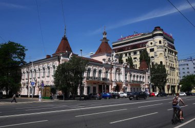 Sokaklar ve Rostov-on-don mimarisi. Ayrıntılar ve yakın çekim.