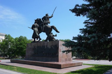 At sırtında binici anıtı. Rostov-on-don şehri. 
