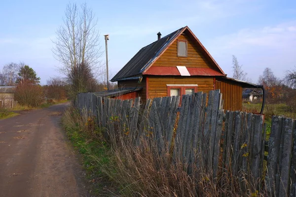 Houten Dorpshuizen Het Hart Van Rusland — Stockfoto