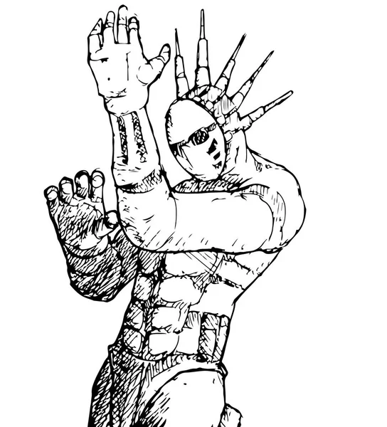 Vector Cyberpunk Concepto Diseño Personajes Ropa Elegante — Vector de stock
