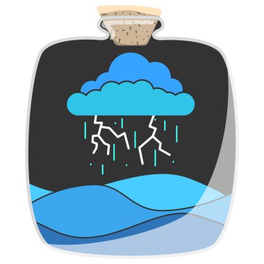 Yağmur şişe çizimi.