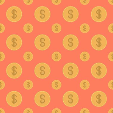 Altın sikke seamless modeli. Vektör çizim. 