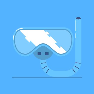 Düz bir stil maskeli mavi Yüzme