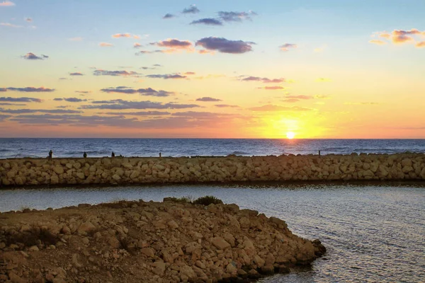 Sunset on the Mediterranean Sea, — Stock Photo, Image