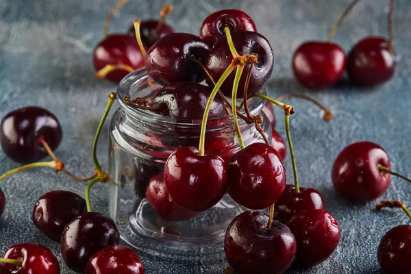 Fresh Cherry or sweet cherry with water drops