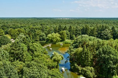 Fantezi temalı eğlence parkı Efteling. Yukarıdan park görünümü