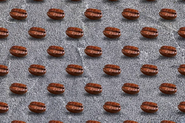 Luktfylte Kaffebønner Med Skygge Betongens Bakgrunnsmønster – stockfoto